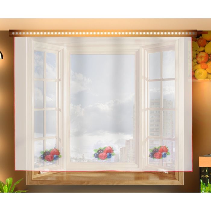 Тюль для кухни, размер 280х150 см, вуаль