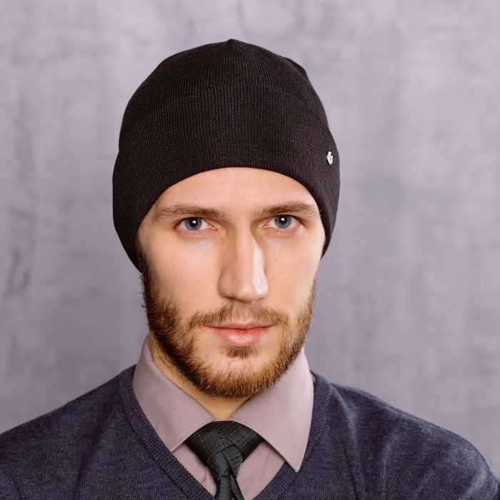 Шапка мужская "ГЕНРИ", размер 56-58, цвет черный 1804001