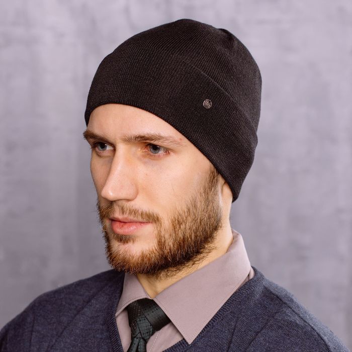 Шапка мужская "ГЕНРИ", размер 56-58, цвет черный 1804001