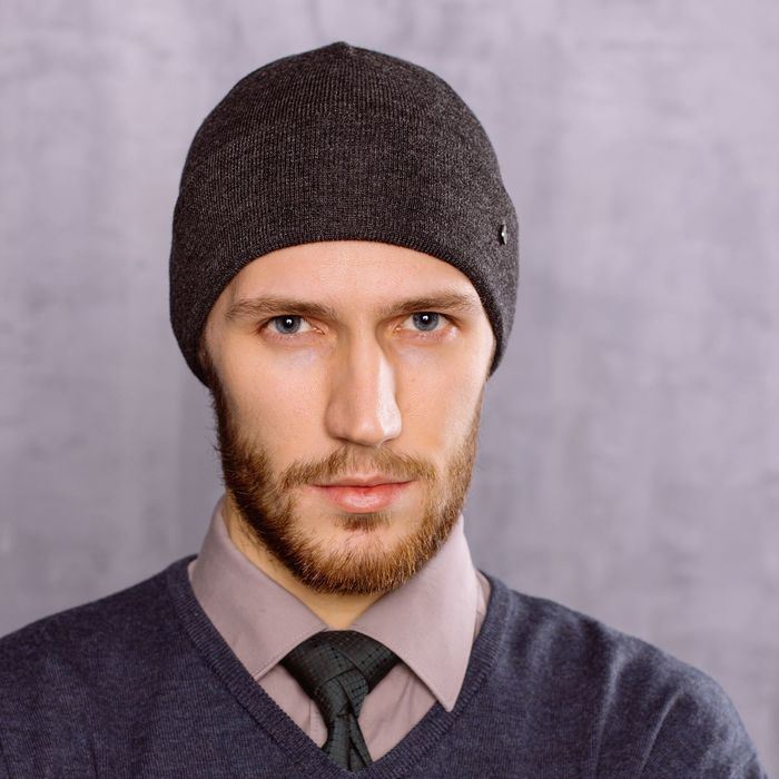 Шапка мужская "ГЕНРИ", размер 56-58, цвет темно-серый 1804005