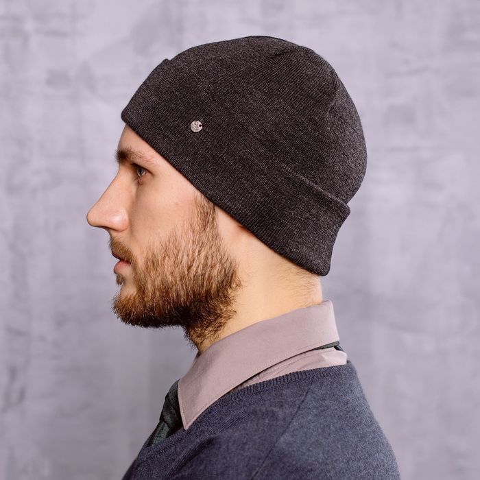 Шапка мужская "ГЕНРИ", размер 56-58, цвет темно-серый 1804005
