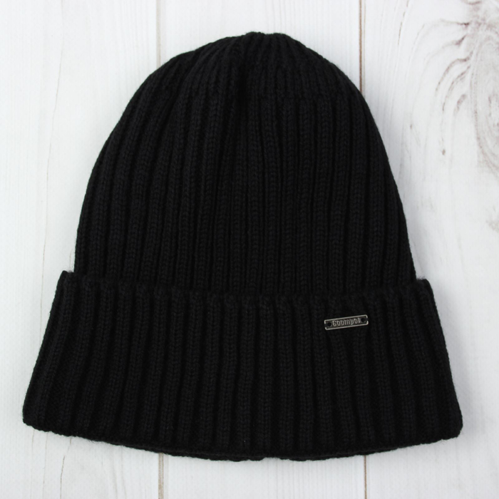 Шапка мужская "ДЖИМ", размер 58, цвет черный 1805101