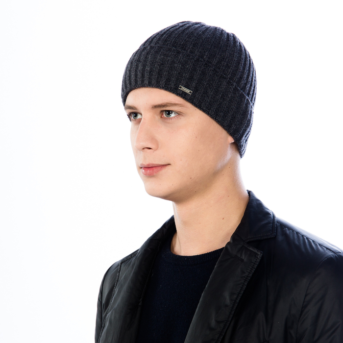 Шапка мужская "ДЖИМ", размер 58, цвет темно-серый 1805105