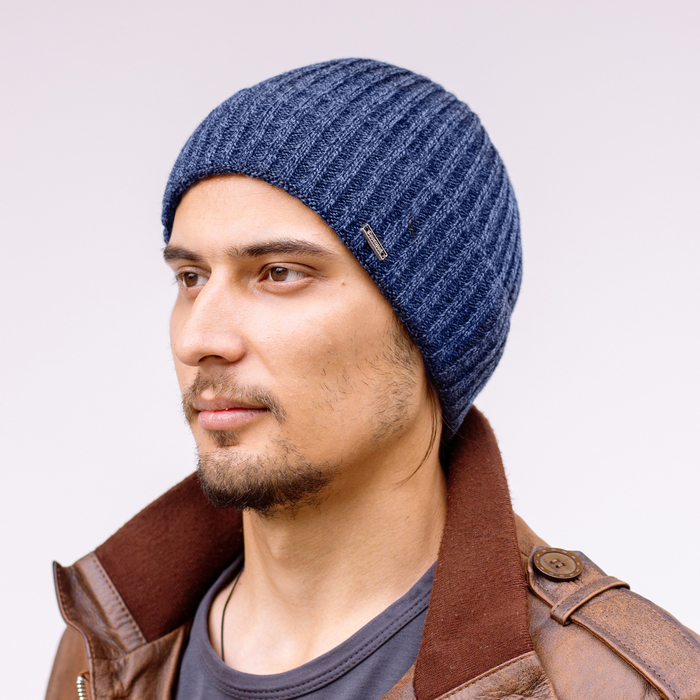 Шапка мужская "ДЖИМ", размер 58, цвет джинсовый 1805109