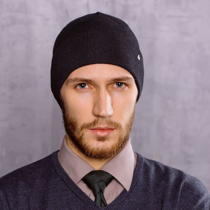 Шапка мужская "ГЕНРИ", размер 56-58, цвет темно-синий 1804012