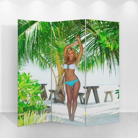 Ширма "Девушка на пляже", 160 × 150 см от Сима-ленд