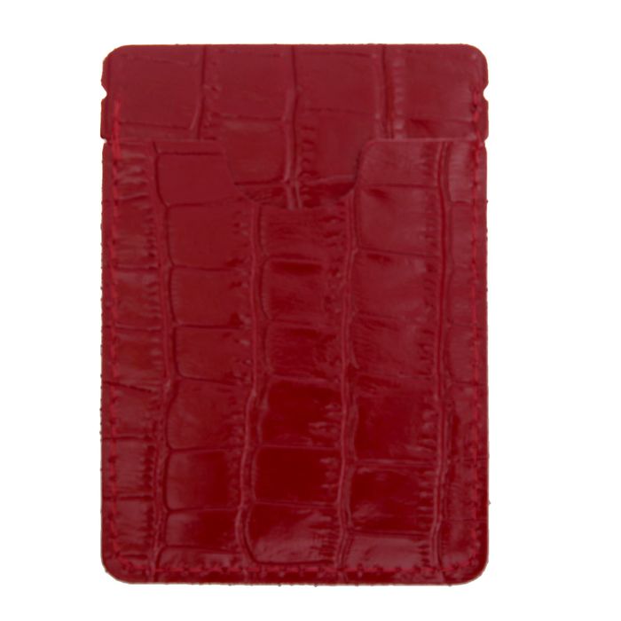 Футляр для карт, крокодил, цвет красный