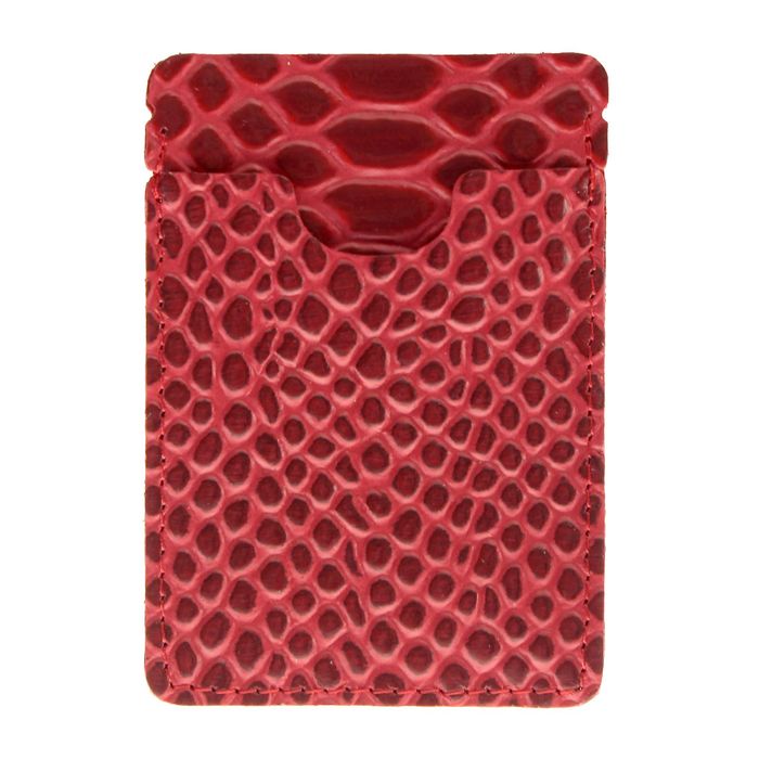 Футляр для карт, змея, цвет малиновый