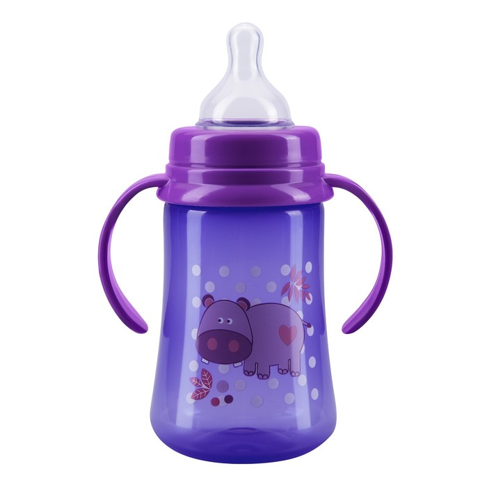 Бутылочка для кормления с ручками, широкое горло, 250 мл, от 6 мес.