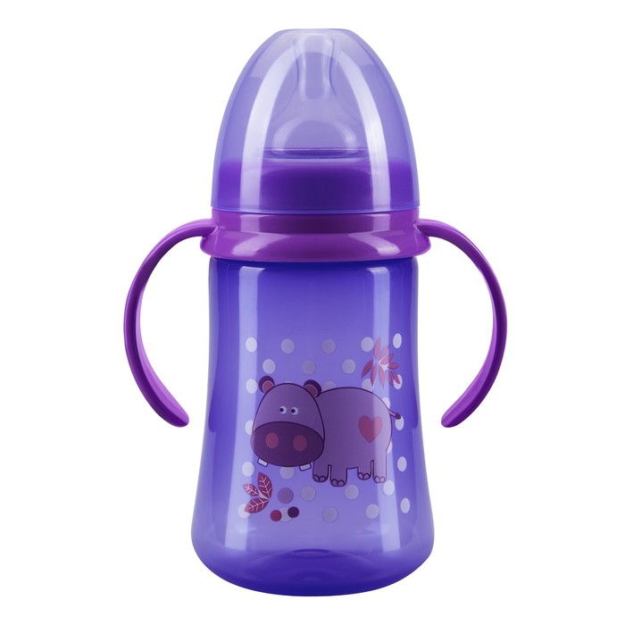 Бутылочка для кормления с ручками, широкое горло, 250 мл, от 6 мес.