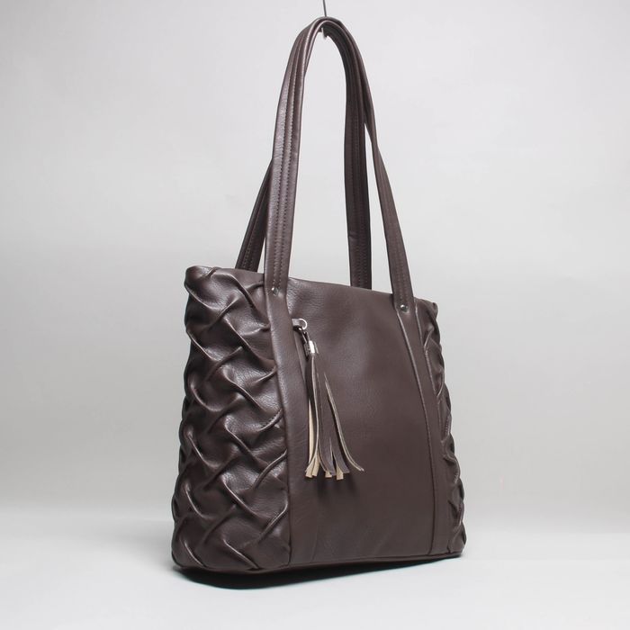 Сумка женская на молнии, 1 отдел, наружный карман, цвет коричневый