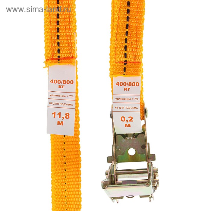 фото Стяжка груза с механизмом 110 мм, ширина ленты 25 мм, нагрузка 400/800 кг, длина 12 м сигма