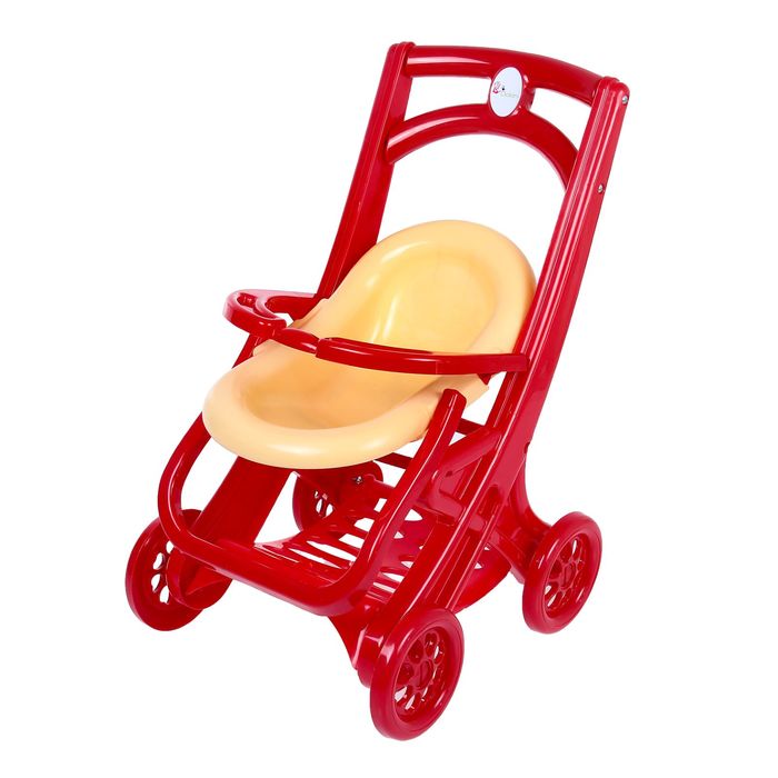 Коляска для кукол 2 в 1, жёлто-красный