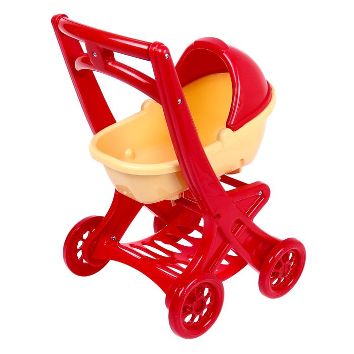 Коляска для кукол 2 в 1, жёлто-красный