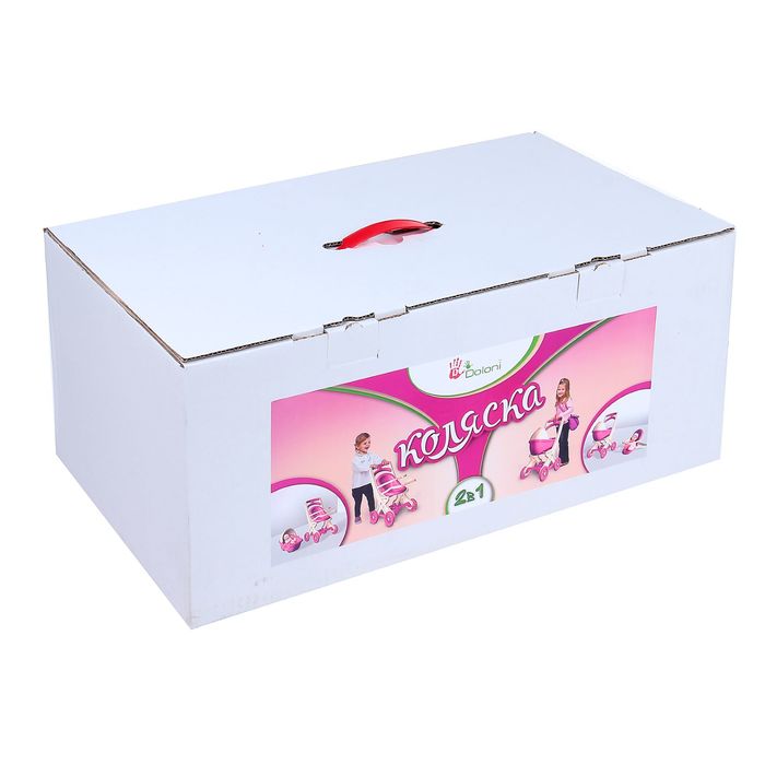 Коляска для кукол 2 в 1, жёлто-красный