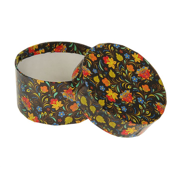 Набор коробок 5в1 "Цветы на чёрном" 19 х 19 х 13 - 9 х 9 х 5 см