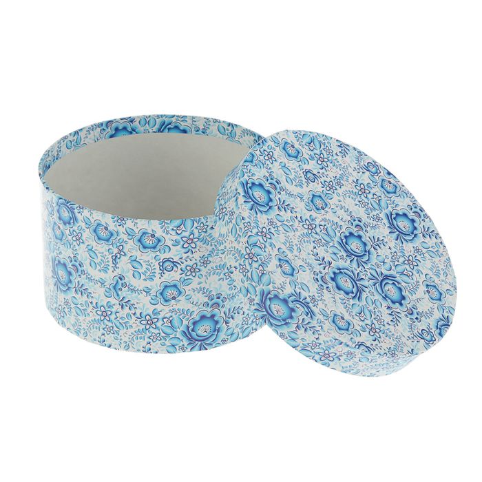 Набор коробок 4в1 "Голубые цветы" 23 х 23 х 16 - 13,5 х 13,5 х 8 см