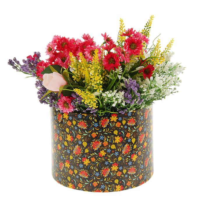 Набор коробок 4в1 "Цветы на чёрном", 23 х 23 х 16 - 13,5 х 13,5 х 8 см