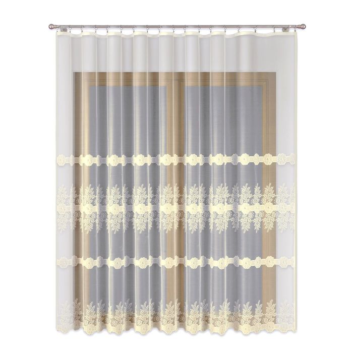 Тюль (300x250 см), 100% полиэстер, кремовый (1110124)