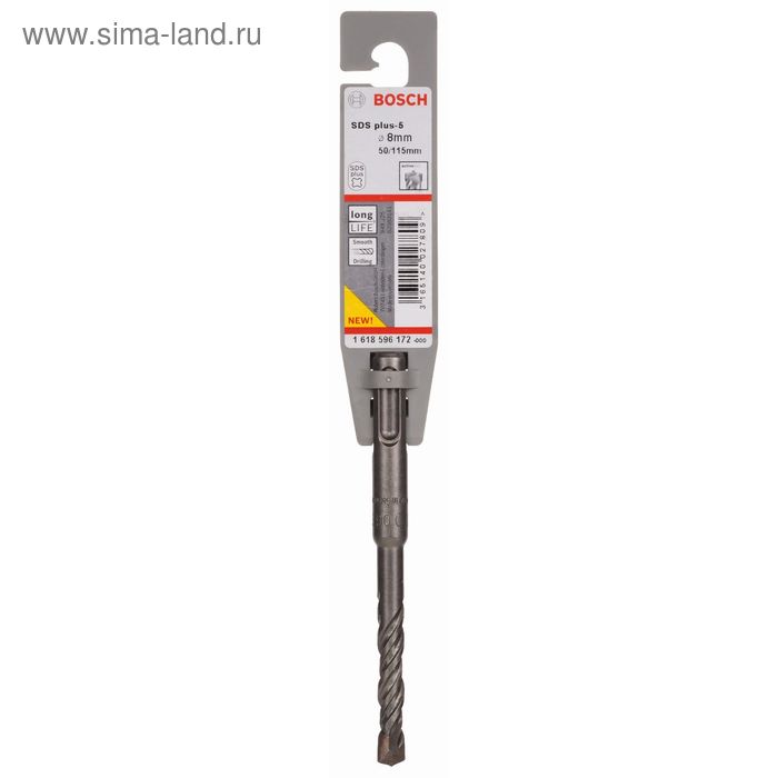 Бур по бетону BOSCH 1618596172, SDS plus-5, 8x50x115 мм