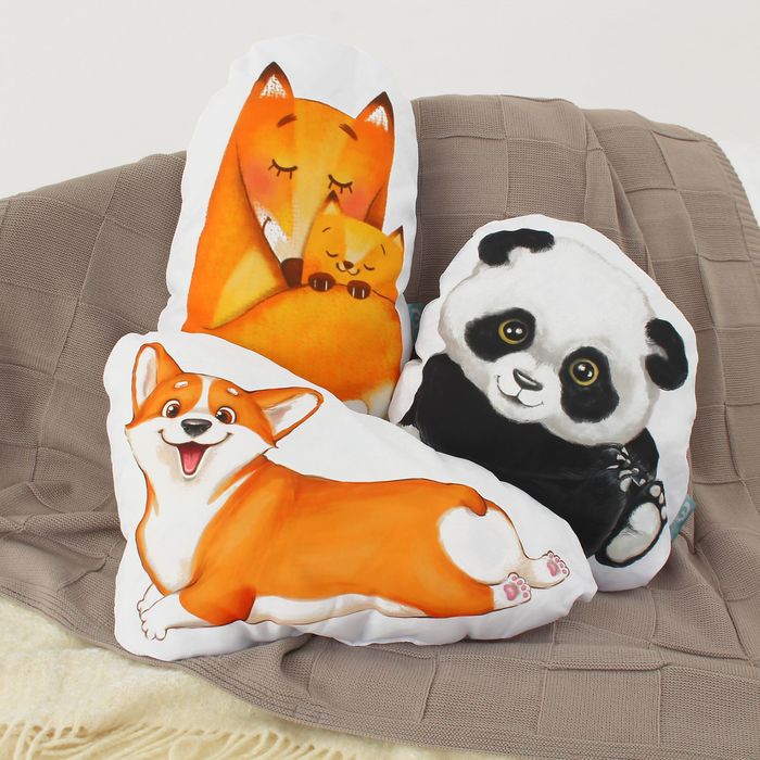 Подушка декоративная "Этель" Панда 39х44см, п/э, наполнитель 250гр/м2