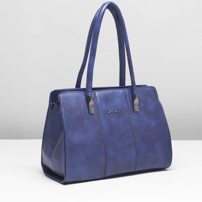 Сумка женская на молнии, 1 отдел с перегородкой, наружный карман, цвет синий