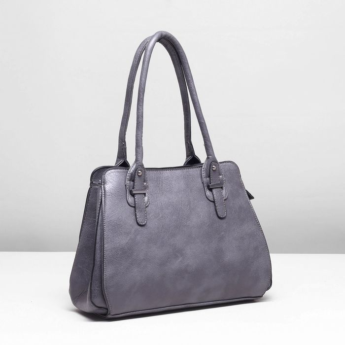 Сумка женская, 1 отдел с перегородкой, наружный карман, цвет серый