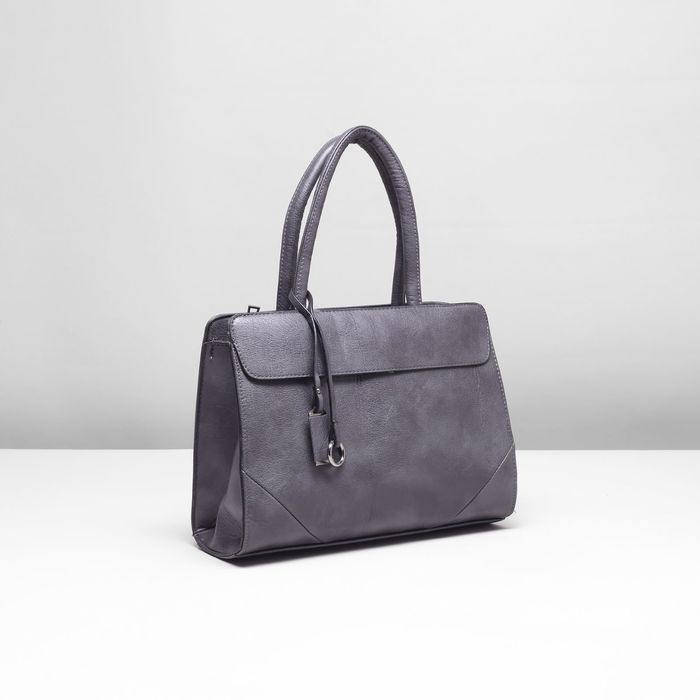 Сумка женская, 1 отдел с перегородкой, 2 наружных кармана, цвет серый