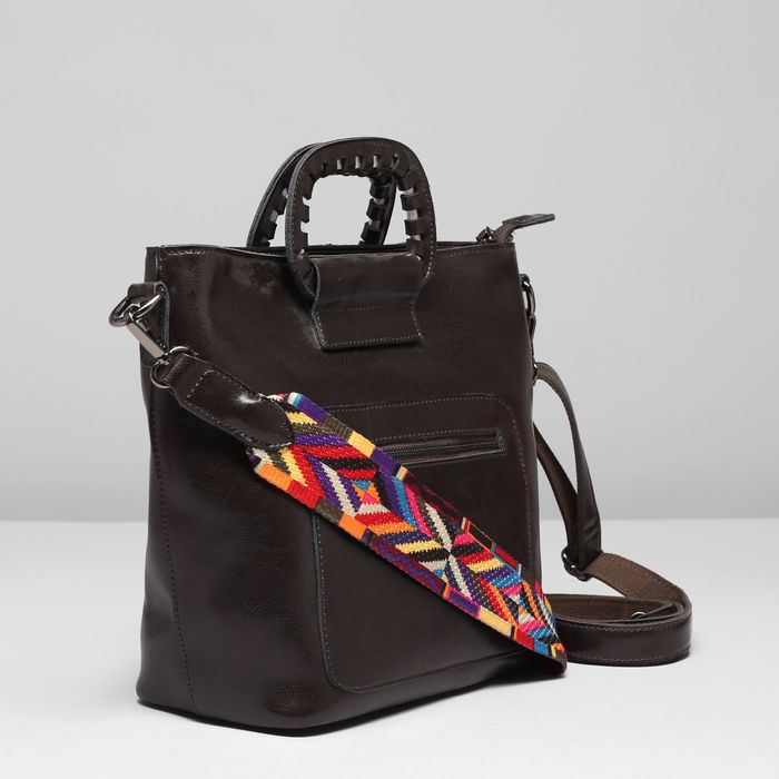 Сумка женская, 1 отдел с перегородкой, 2 наружных кармана, длинный ремень, цвет серый