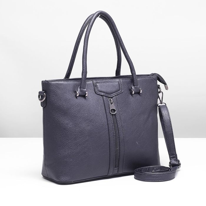 Сумка женская на молнии, 1 отдел с перегородкой, 2 наружных кармана, цвет чёрный