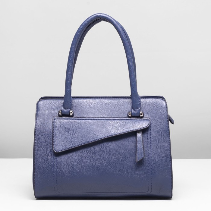 Сумка женская, 1 отдел с перегородкой, 2 наружных кармана, цвет синий