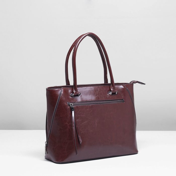 Сумка женская, 1 отдел с перегородкой, 2 наружных кармана, цвет коричневый