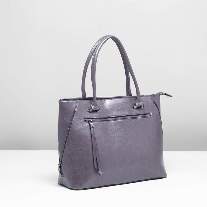 Сумка женская, 1 отдел с перегородкой, 2 наружных кармана, цвет серый