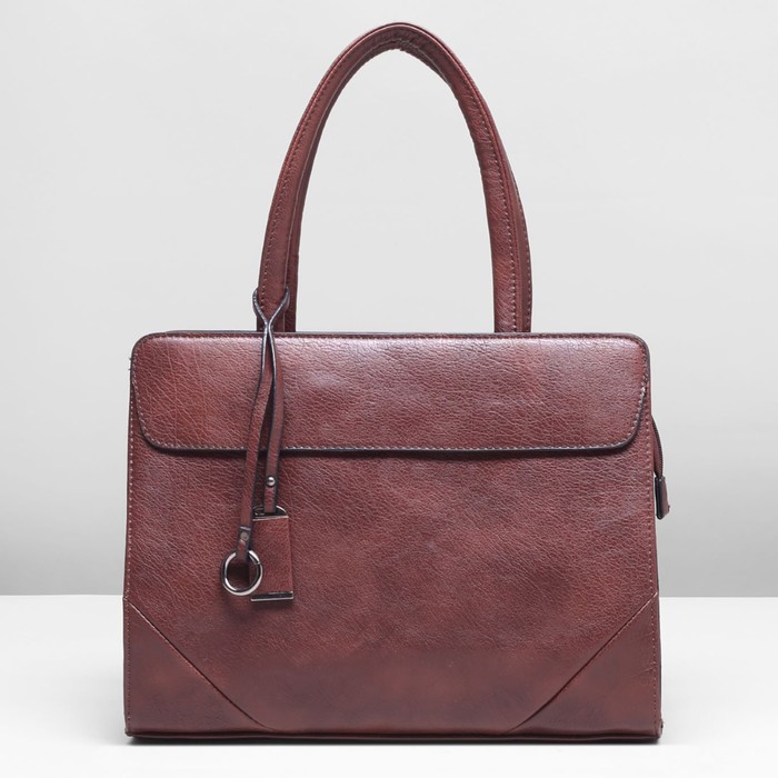 Сумка женская, 1 отдел с перегородкой, 2 наружных кармана, цвет коричневый