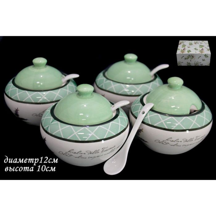 Сахарница с ложкой "Рим", в подарочной упаковке, 12 см