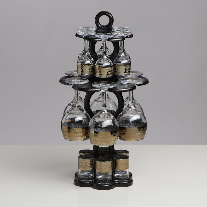 Мини-бар 18 предметов "Изящный" вино, византия, темный 240/55/50 мл