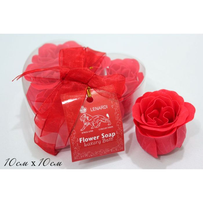 Мыло декоративное в подарочной упаковке, розы, цвет красный