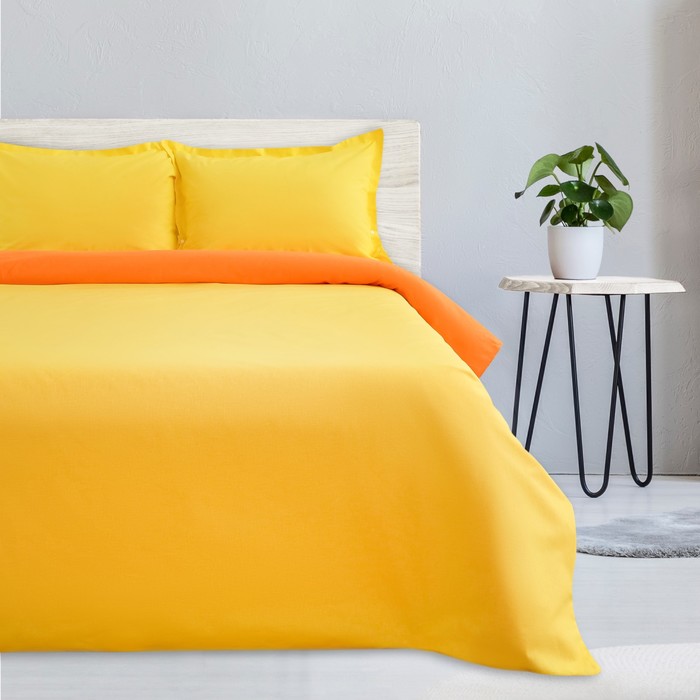 Постельное бельё "Этель" 2 сп. Лаймовый меланж, размер 175х215 см, 200х220 см, наволочка трансформер 70х70 (50х70 см) - 2 шт., поплин 125 г/м2