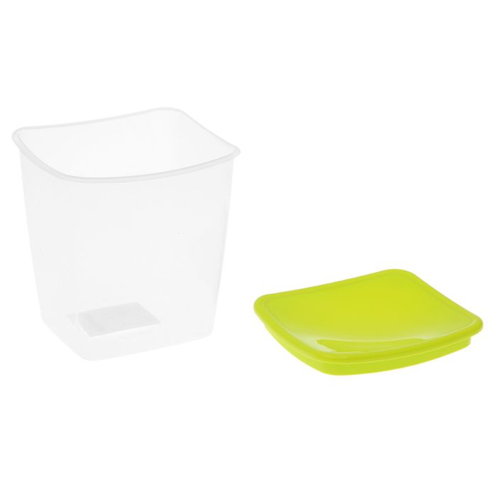 Емкость для сыпучих продуктов 1 л квадратная, цвет салатовый