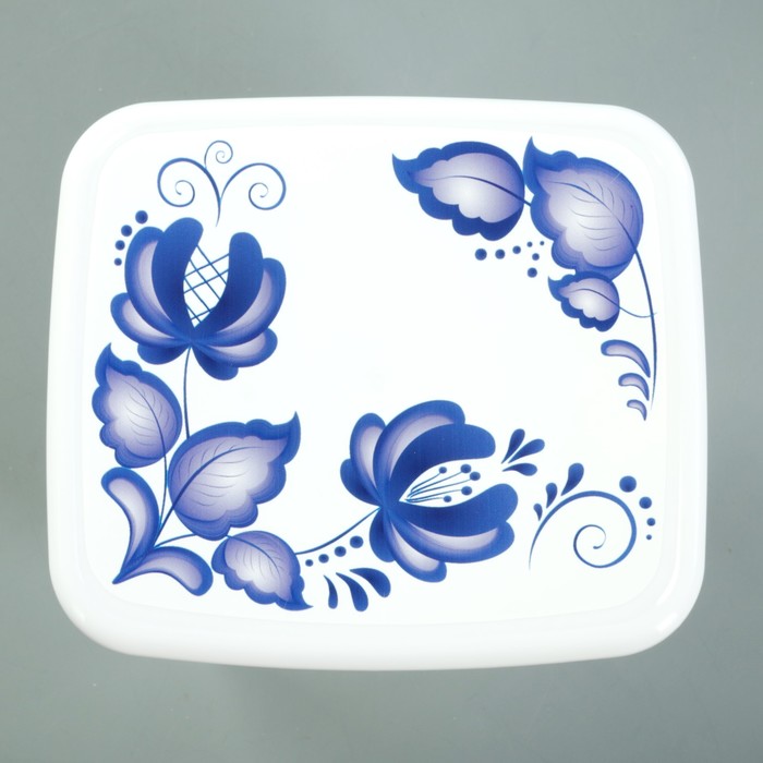 Емкость для сыпучих продуктов 1 л "Деко. Гжель", квадратная