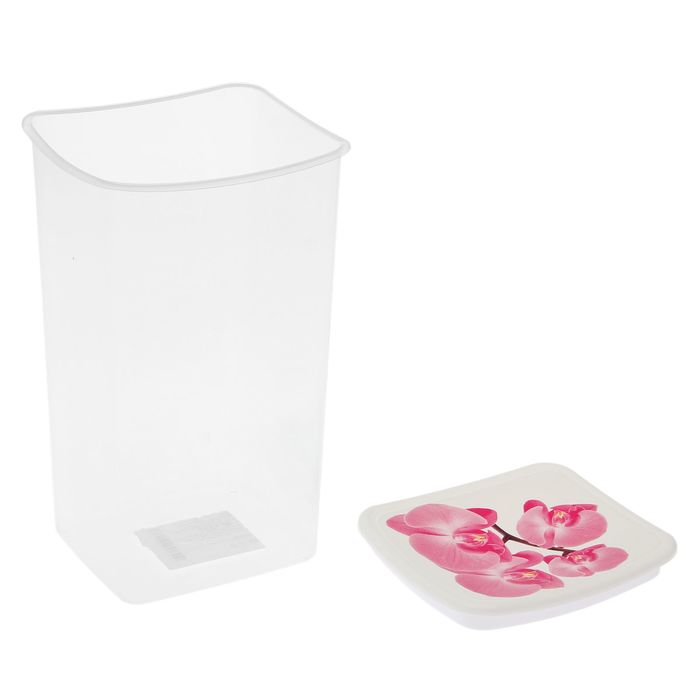 Емкость для сыпучих продуктов 1,9 л "Деко. Орхидея", квадратная