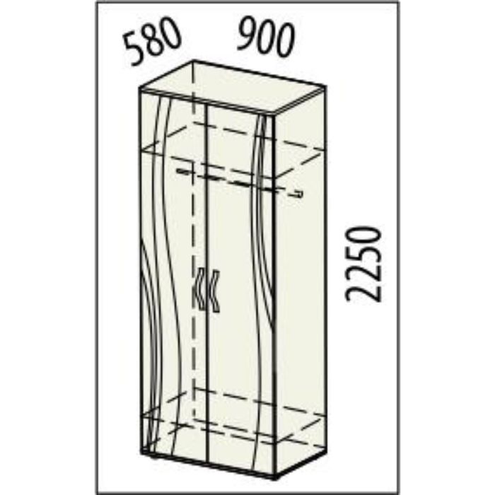 Шкаф двухдверный Соната 900х580х2250