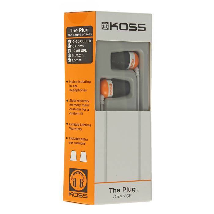 Наушники KOSS The PLUG, оранжевые