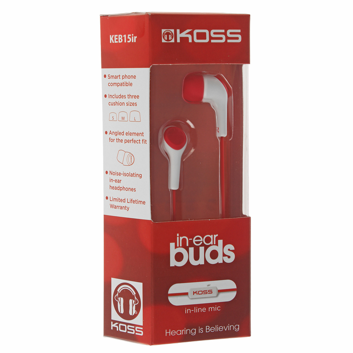 Наушники KOSS KEB15i R, красные