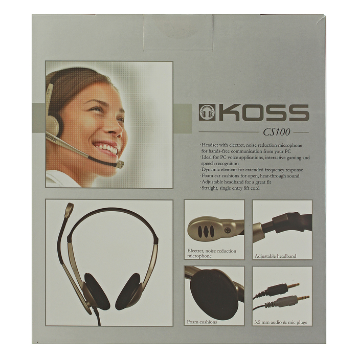 Гарнитура KOSS CS-100, черно-бежевая