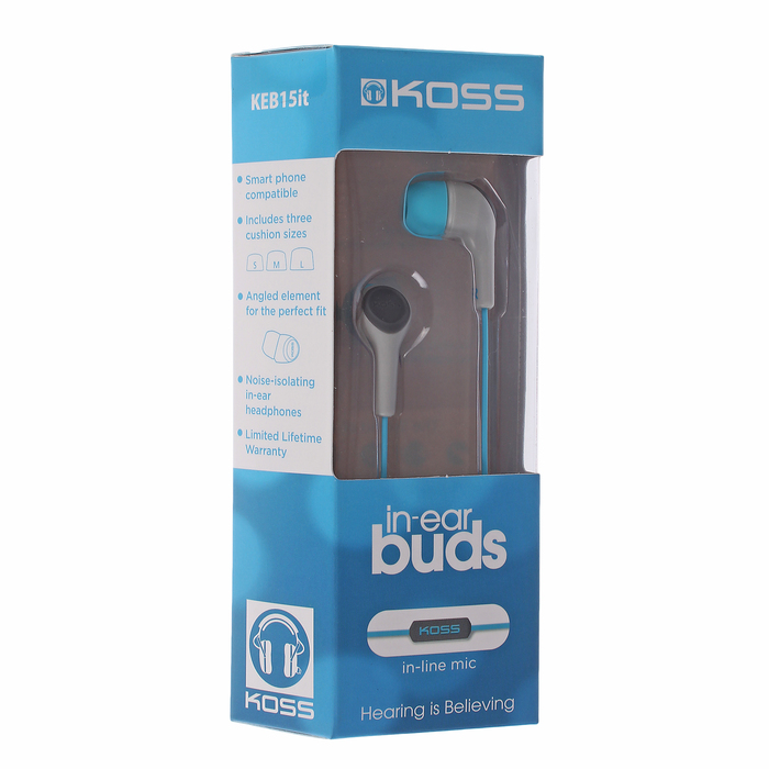 Наушники KOSS KEB15i T, голубые