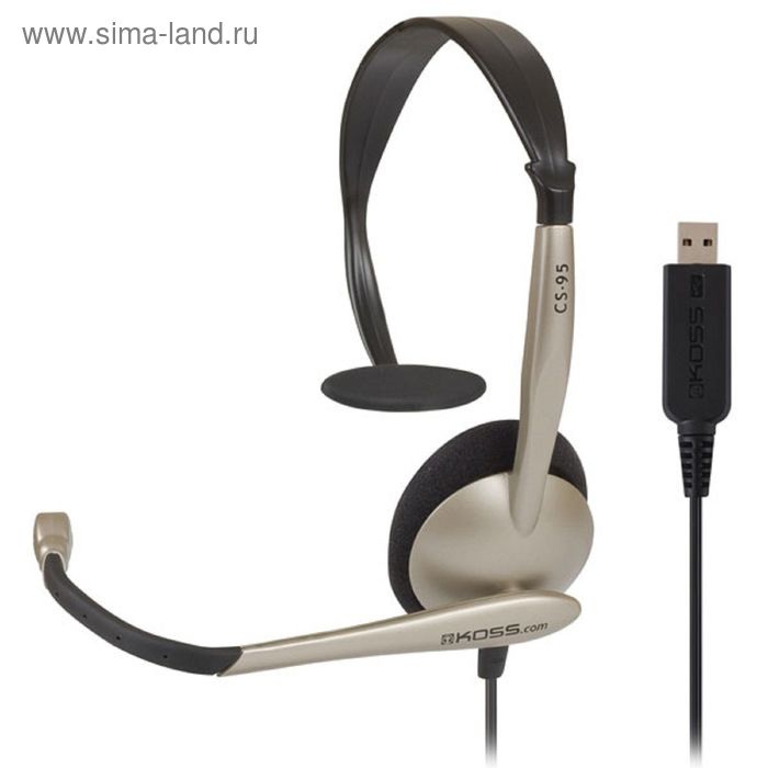 Наушники с микрофоном KOSS CS-95, USB, черно-бежевые