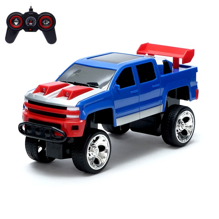 Машина радиоуправляемая "Пикап", работает от аккумулятора, световые и звуковые эффекты, МИКС