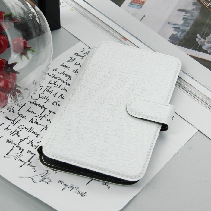 Чехол-книжка "Norton" для телефона, 4.9"-5.2", на клейкой основе, цвет белый