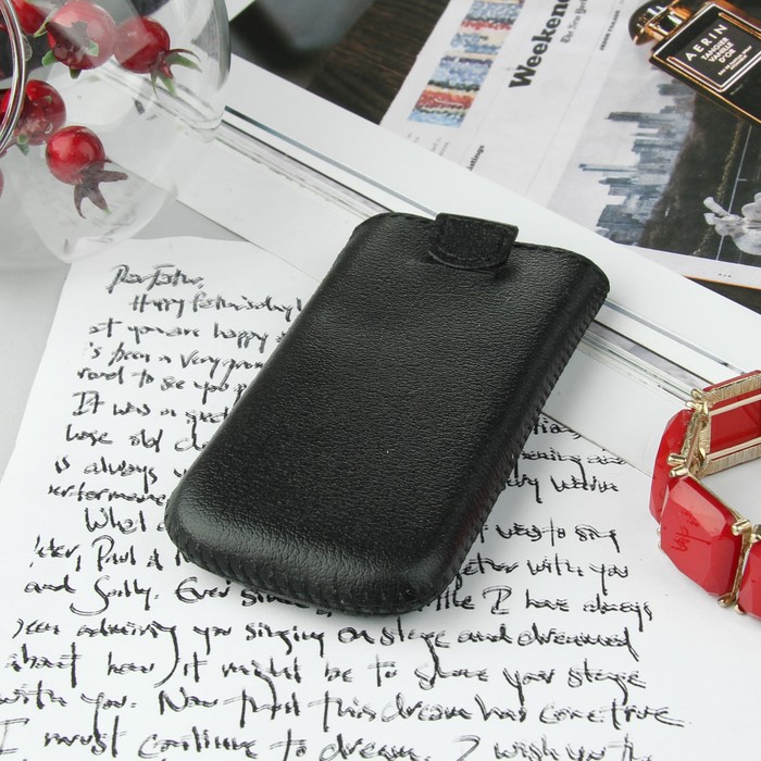 Чехол Time для телефона, с ремешком, размер 4 , 53x113x13 мм , цвет чёрный